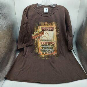 Cedar Fair Diamondback Roller Coaster Kings Island Brown Tee Shirt Men Size 2XL